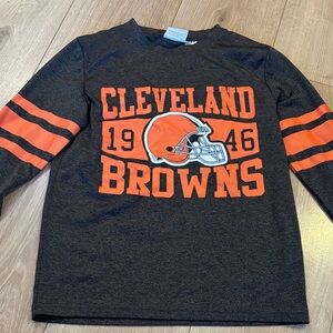 NFL Cleveland Browns Kids Long Sleeve Tee - Black and Orange